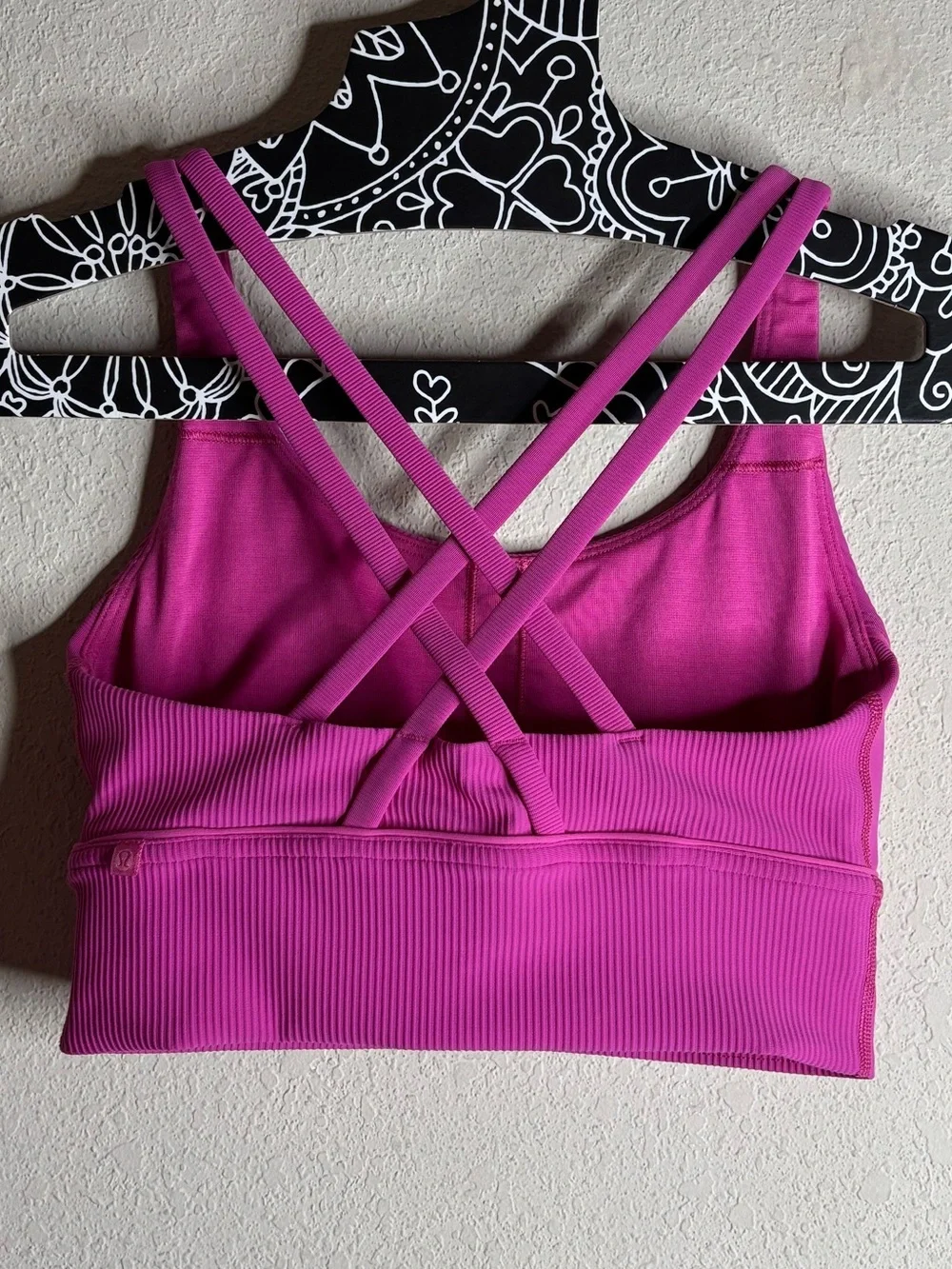 Lululemon Energy Longline Bra Ribbed pink W2BLIS size 6